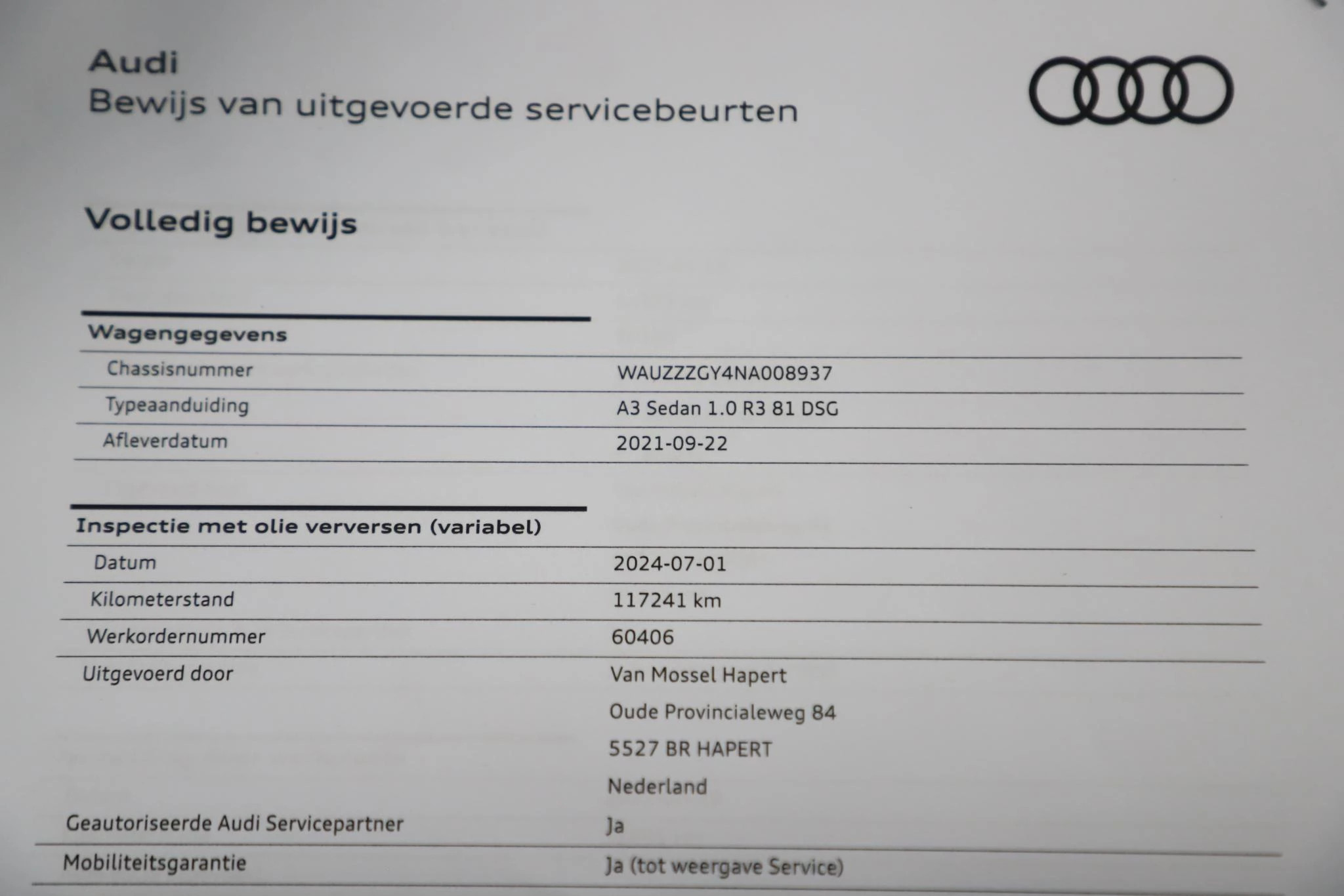 Hoofdafbeelding Audi A3