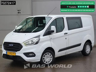 Ford Transit Custom 105pk Dubbel Cabine Euro6 LED L1H1 Trekhaak Airco Cruise Parkeersensoren L1 DC Doka Mixto 4m3 Airco Dubbel cabine Trekhaak Cruise control