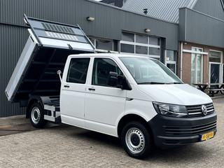 Volkswagen Transporter 2.0 TDI L2H1 DC Euro 6 Pick up Kipper Dubbele cabine open laadbak met Airco Trekhaak 2200kg trekgewicht 1e eigenaar Dealer onderhouden Telefoonverbinding Kieper P-up Doka Pritsche Ahk 2200kg