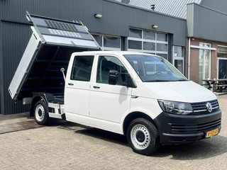 Volkswagen Transporter 2.0 TDI L2H1 DC Euro 6 Pick up Kipper Open laadbak Airco Trekhaak 2200kg trekgewicht 1e eigenaar Dealer onderhouden Telefoonverbinding Kieper P-up Doka Pritsche Ahk 2200kg