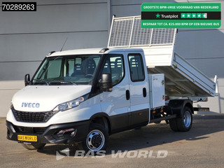 Iveco Daily 35C16 3.0L Open Laadbak met Kist Dubbel Cabine Dubbellucht 3,5t Trekhaak Navi Airco Cruise Camera Euro6 Pritsche Pickup Open Box 2m3 Airco Trekhaak Cruise control