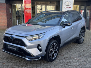 Toyota RAV4 2.5 Plug-in Hybrid AWD BI-TONE PLUS TREKHAAK 1500KG TREKGEW LEER STOELKOELING/VERWARMING PARK-SENSOREN 360-CAMERA 4S-BANDEN JBL-AUDIO HEAD-UP