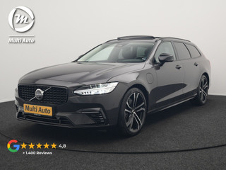 Volvo V90 T8 AWD Ultimate Dark Plug In Hybrid 455pk Dealer O.H. PHEV | Panodak | Adaptive Cruise | Head Up | 360 Camera | Lederen Sportstoelen Ventilatie & Memory | Harman & Kardon | Google Assistent | Apple Carplay | Stoelen & Stuur Verwarmd | Blis |