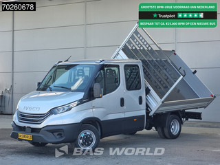 Iveco Daily 35C21 3 zijdige Kipper Dubbel Cabine 210PK 3.0L Dubbellucht Airco Cruise LED Camera Tipper Benne Kieper 2m3 Airco