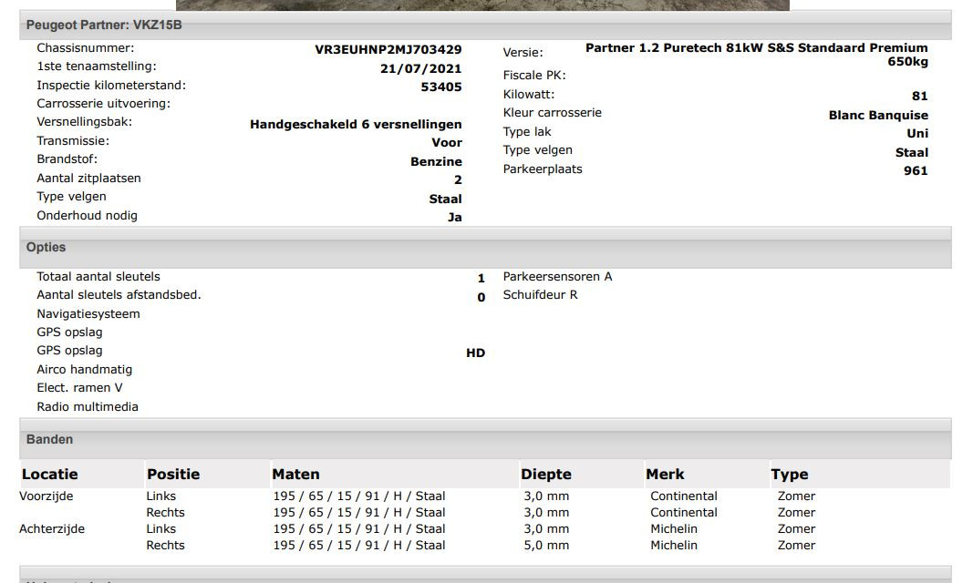 Hoofdafbeelding Peugeot Partner