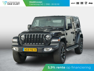 Jeep Wrangler Unlimited 2.0T Sahara | Grijs kenteken | Stoel-/Stuurverwarming | Navi |  Adapt. Cruise | Clima | Camera | Leder | Keyless | 20" Velgen