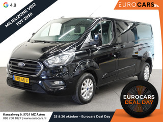 Ford Transit Custom 300 2.0 TDCI L2H1 Limited Dubbele cabine Navigatie Airco 2x Schuifdeuren Trekhaak Parkeersenoren Carplay Trekhaak