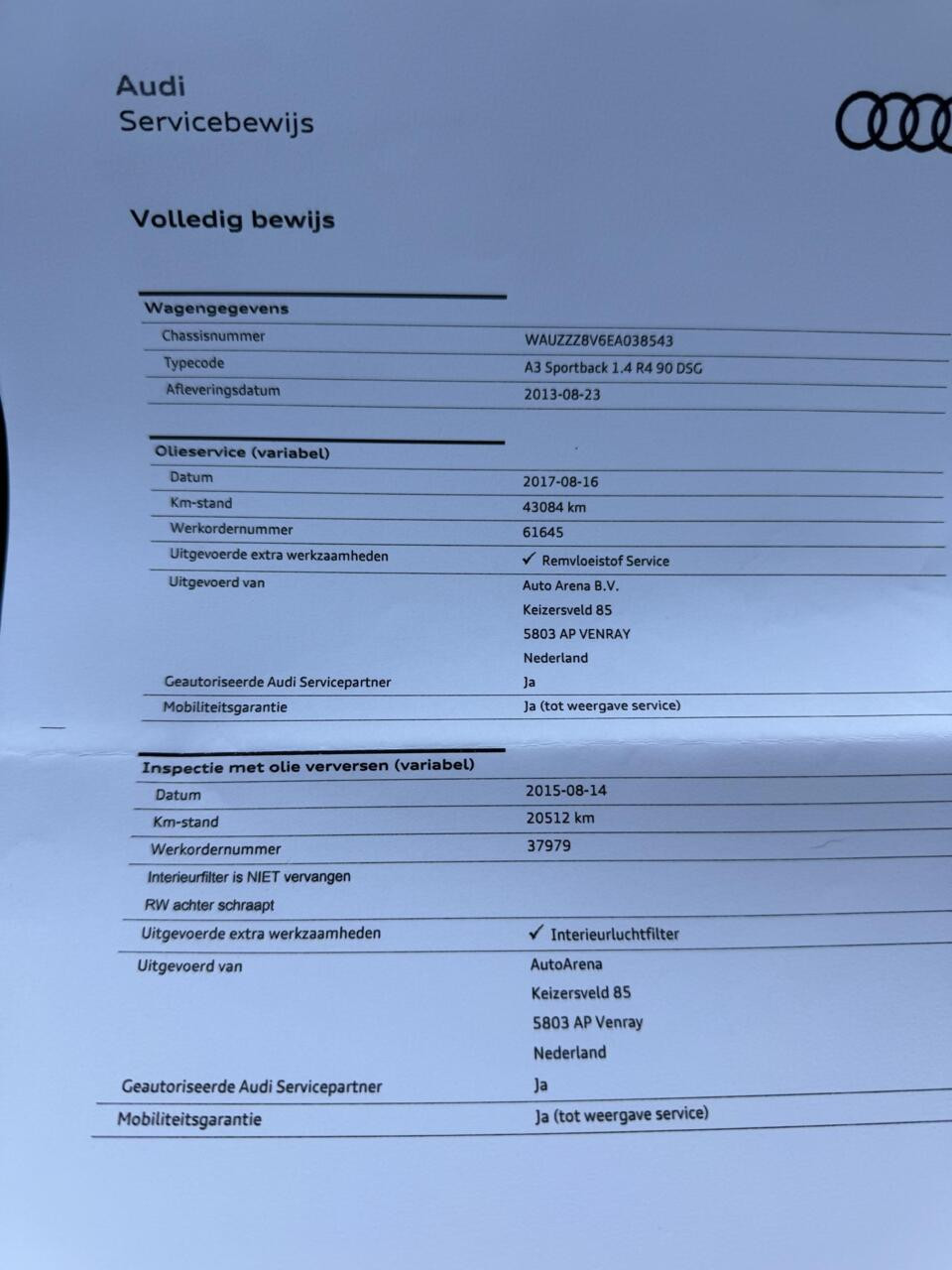 Hoofdafbeelding Audi A3