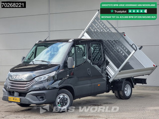 Iveco Daily 35C21 3 zijdige Kipper Dubbel Cabine 210PK 3.0L Dubbellucht Airco Cruise LED Camera Tipper Benne Kieper 2m3 Airco