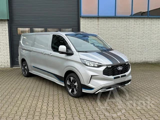 Ford Transit Custom 300 L2 Sport BPM vrij Stoel + Stoel 170 PK 360° AUTOMAAT 2X SCHUIFDEUR ELEKTR TREKHAAK ACC STUURWIEL VERWARMING DRAADLOOS LADEN