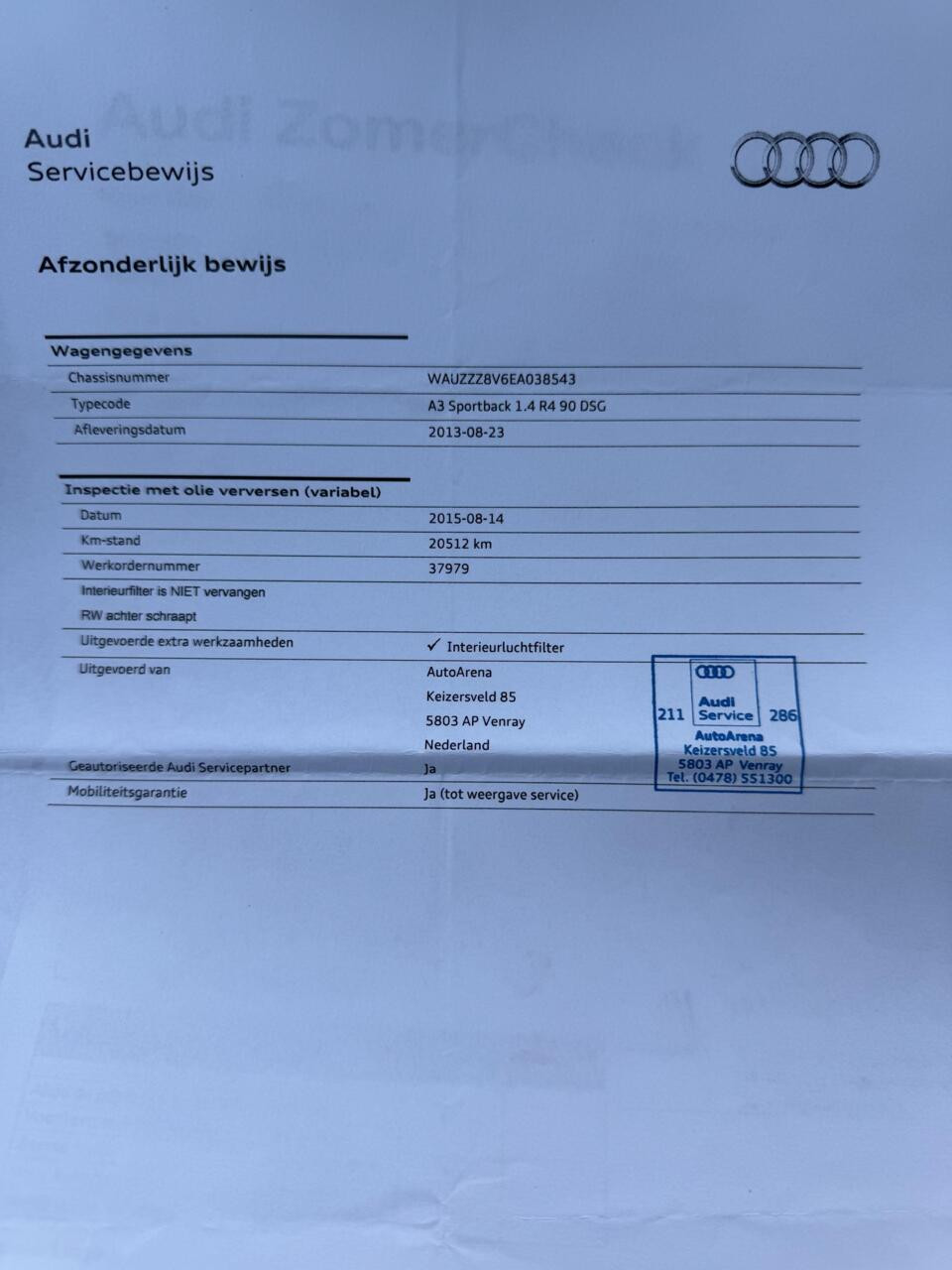 Hoofdafbeelding Audi A3