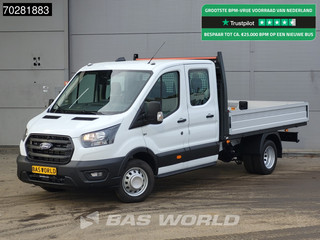 Ford Transit 165pk Automaat Dubbel Cabine Open Laadbak 3,5t Trekhaak Dubbellucht 165PK Airco Cruise Camera Parkeersensoren Euro6 Pritsche Pickup Open Box Airco Trekhaak Cruise control