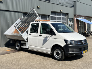 Volkswagen Transporter 2.0 TDI DC 3-zijdenkipper Pick-up Airco Trekhaak 2200 kg trekgewicht Telefoonverbinding 1e eigenaar Dealer onderhouden Kieper P-up Doka Pritsche Ahk 2200kg Euro 5