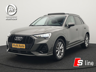 Audi Q3 45 TFSI e S Line Plug In Hybrid 245pk Dealer O.H PHEV | Trekhaak Af Fabriek | Panodak | Adaptive Cruise | Sportstoelen Verwarmd | Apple Carplay | Keyless | Navigatie | Virtual |  DAB |