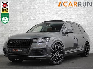 Audi Q7 3.0 V6 Benzine S-Line 7 Persoons | 360 | Acc | Massage | Nachtzicht | Headup | Stoelventilatie | Trekhaak 3500kg | Luchtvering | Contourstoelen met Valcona leder | Bose | EU Auto met volledige Historie.