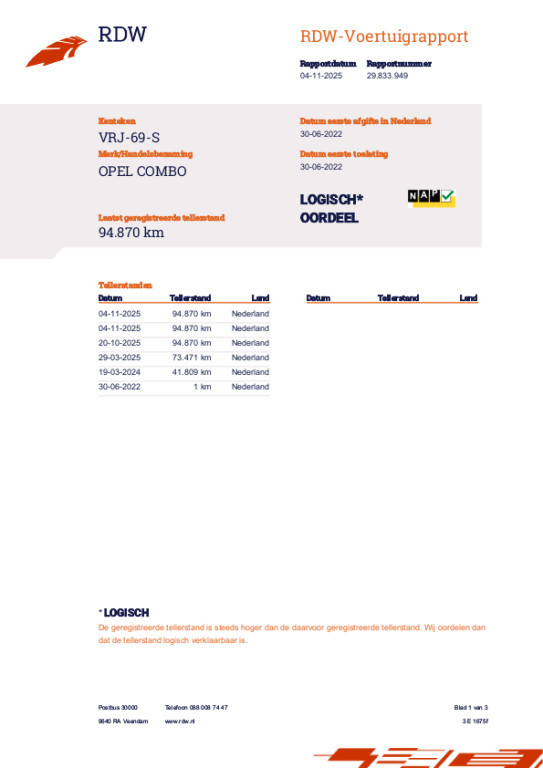 Hoofdafbeelding Opel Combo