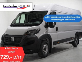 Fiat Ducato 2.2 MultiJet 140 pk L4H2 All-In Operational Lease Airco, Cruise control, DAB+, PDC achter, 3-Zits, Nieuw