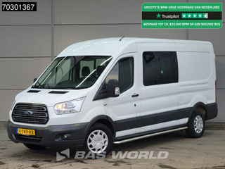 Ford Transit 130pk Dubbel Cabine L3H2 Trekhaak Airco Cruise Camera Parkeersensoren Euro6 DC Doka Mixto Airco Trekhaak Cruise control