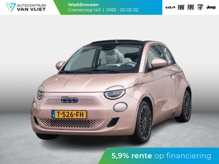 Fiat 500e La Prima 42 kWh Cabrio | Apple Carplay - Android Auto | Leer | 17" LM velgen|
