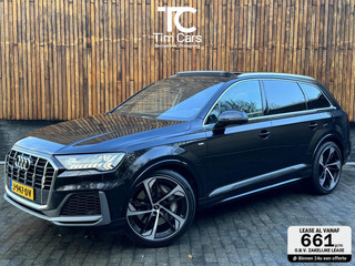 Audi Q7 55 TFSI e quattro Pro Line S | Panoramadak | Camera rondomzicht | LED verlichting | Keyless pakket | Leer/alcantara bekleding | Voorstoelen verwarmd | 22 inch SQ7 velgen | Getint glas | Dodehoekdetectie