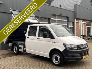 Volkswagen Transporter 2.0 TDI L2H1 DC Kipper open laadbak Airco Bluetooth trekhaak 2200 kg 1e eigenaar Dealer onderhouden Kieper P-up Doka Pritsche Ahk 2200kg Pick-up bakwagen