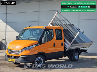 Iveco Daily 35C21 3-Zijdige Kipper Dubbel Cabine 210PK 3.0L Dubbellucht 3,5t Trekhaak ACC Airco LED Camera CarPlay Euro6 Tipper Benne Kieper Dreiseitenkipper 2m3 Airco Trekhaak