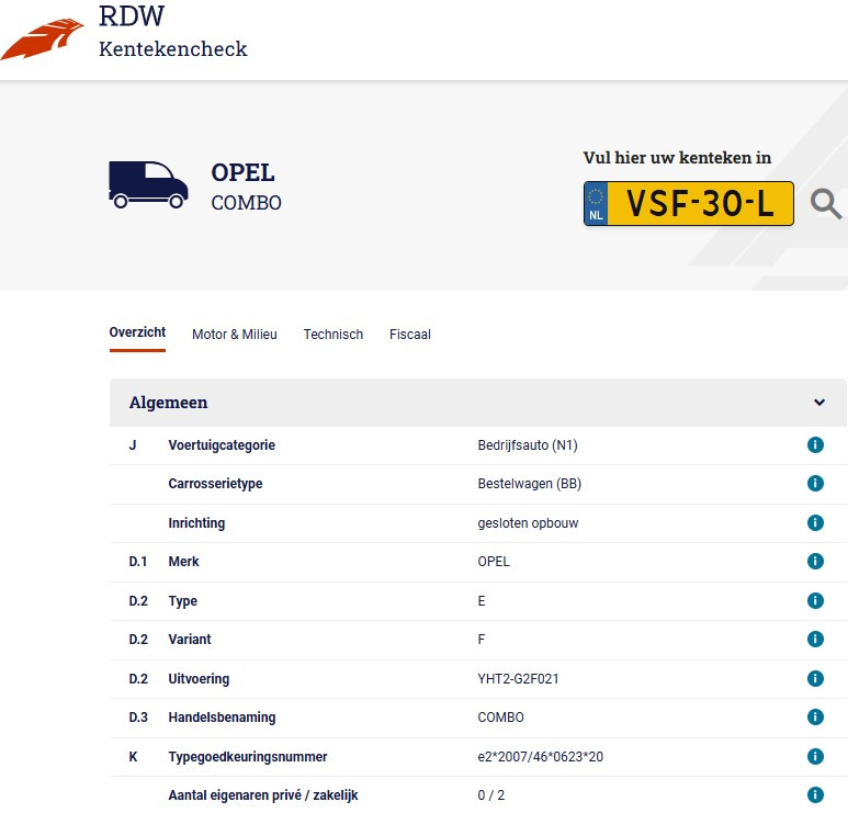 Hoofdafbeelding Opel Combo