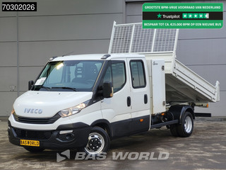 Iveco Daily 35C14 Dubbel Cabine Kipper met Kist Dubbellucht  3,5t Trekhaak Airco Cruise Euro6 Tipper Benne Kieper Airco Trekhaak Cruise control